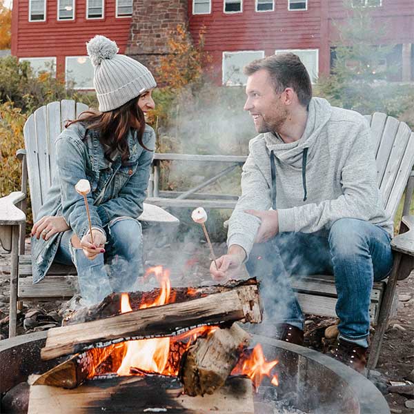 lutsen resort campfire marshmallows